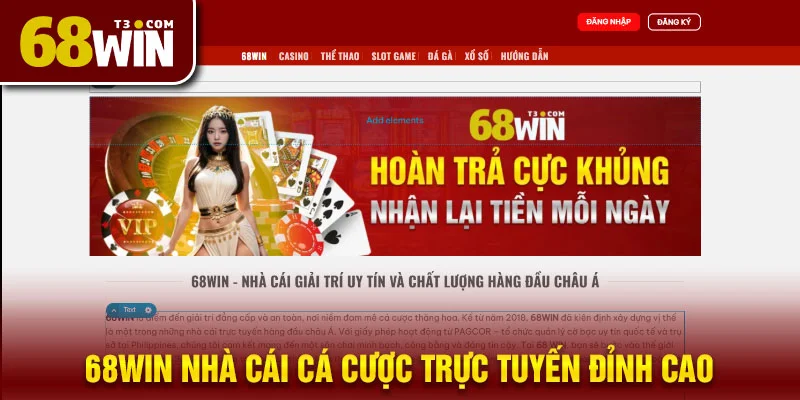 68win nhà cái cá cược trực tuyến đỉnh cao