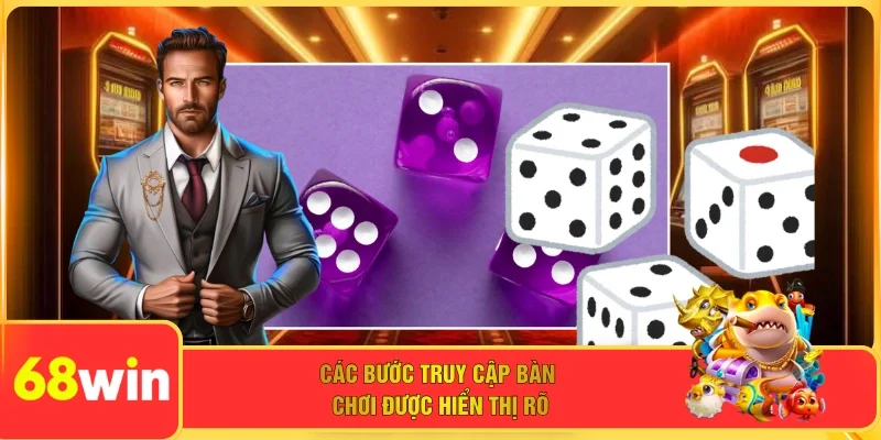 Các bước truy cập bàn chơi được hiển thị rõ